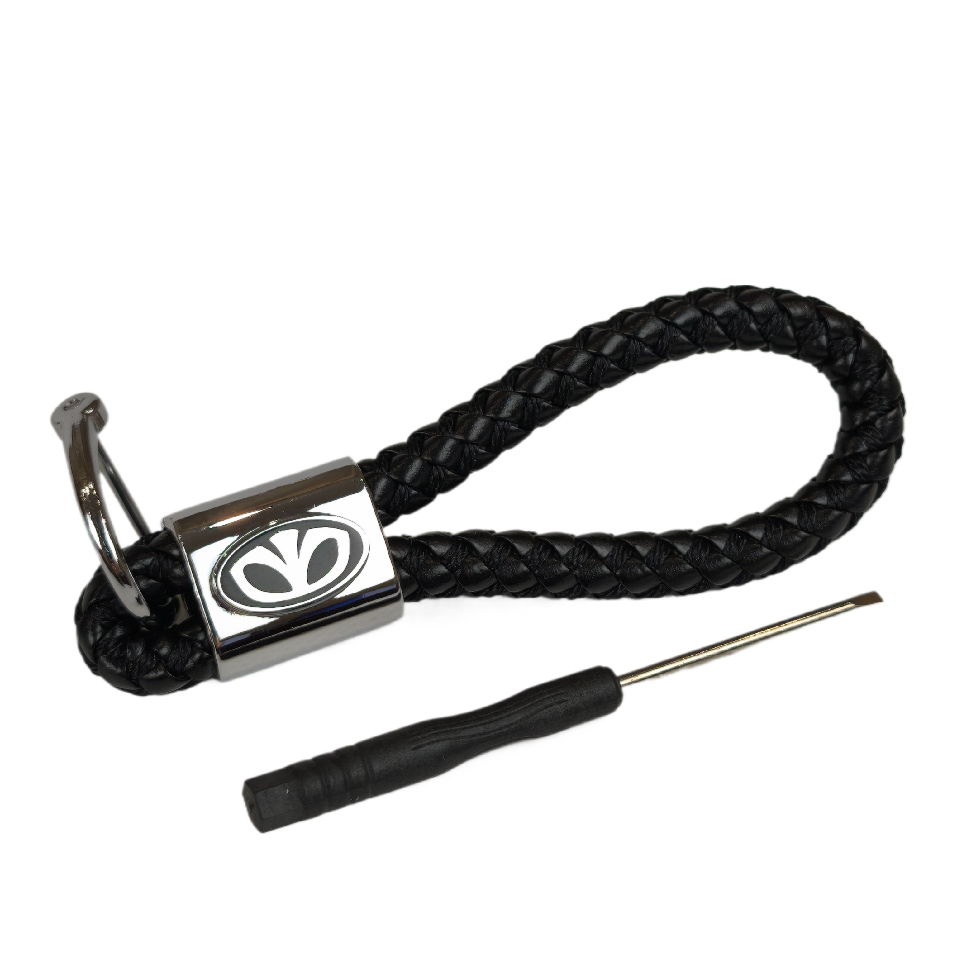 Автобрелок для ключей Daewoo из плетеной экокожи (29196)