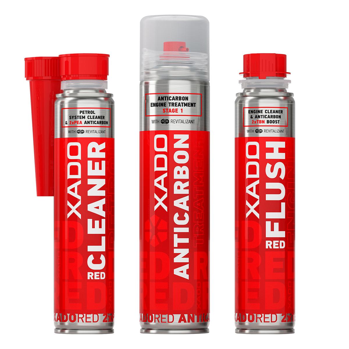 Набор для раскоксовки двигателя и топливной системы XADO 3-Stage Anticarbon Complex Treatment