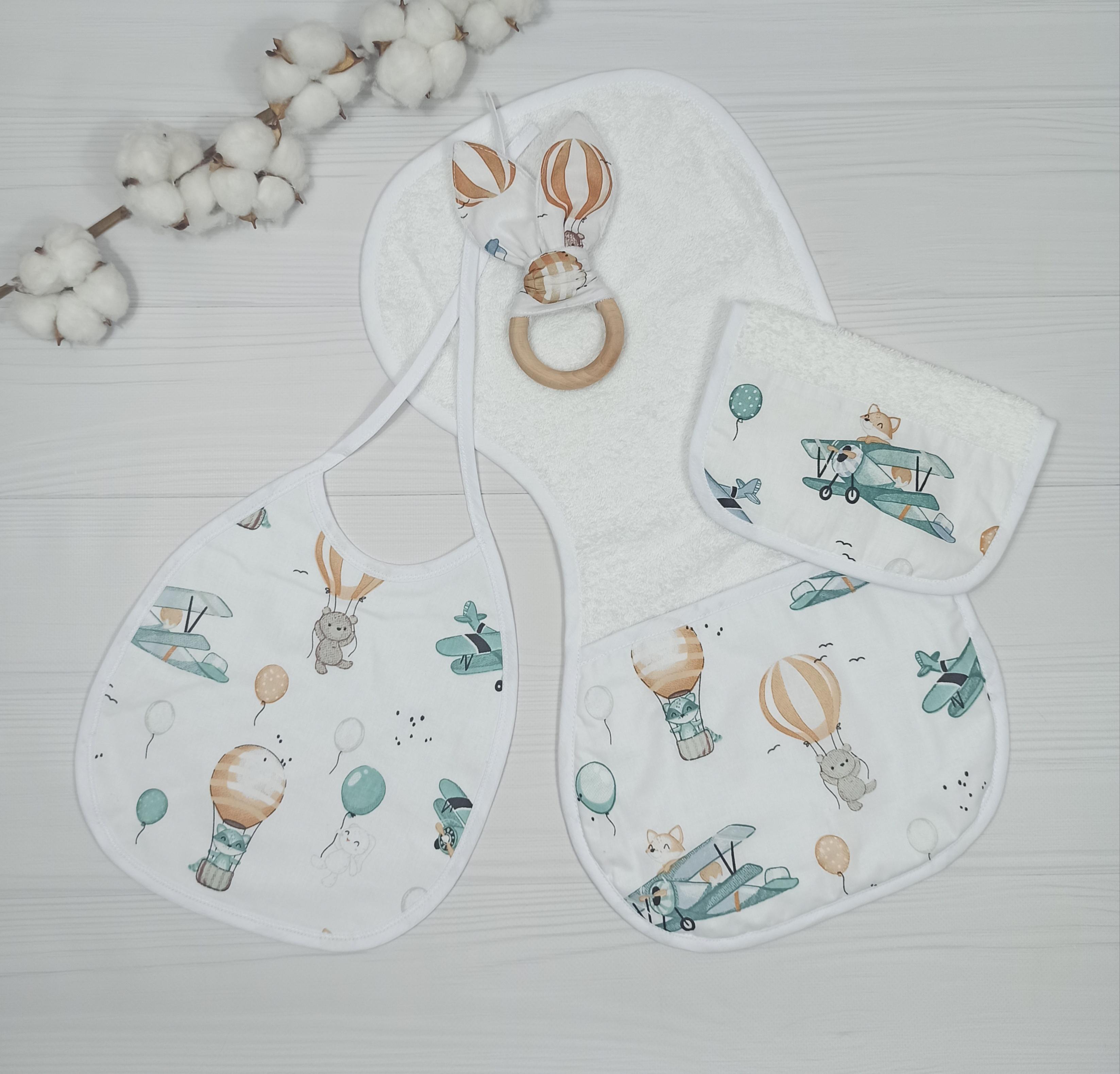 Набор для гигиены младенца a.l.babybox BeBidas со слюнявчиком Полет зверей (NA 18243304)