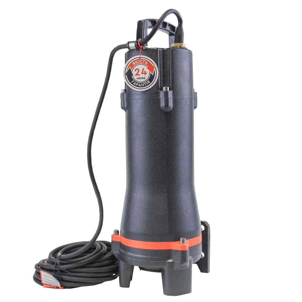 Насос канализационный фекальный для грязной воды с режущим механизмом 1,1 кВт/18м 140 л/мин LEO (773951)