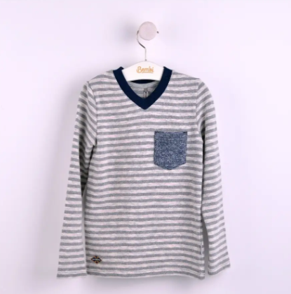 Футболка з довгим рукавом для хлопчика Bembi ФБ 501 128 см Сірий