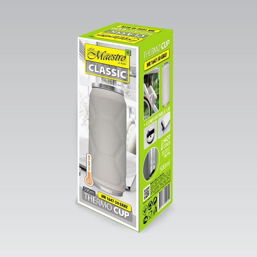 Термокружка Maestro MR-1647-50 500 мл Grey - фото 3