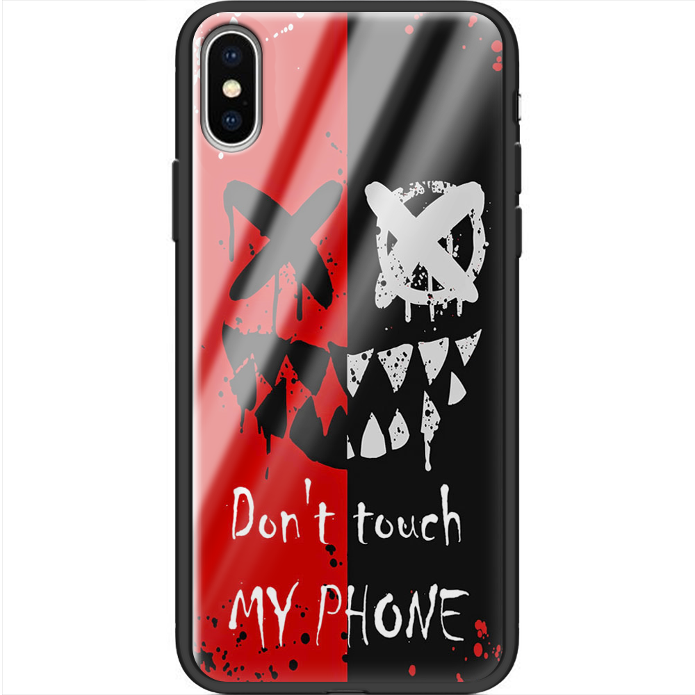 Чехол BoxFace iPhone X Bad Smile Черный силикон со стеклом (32139-up2468-37734)
