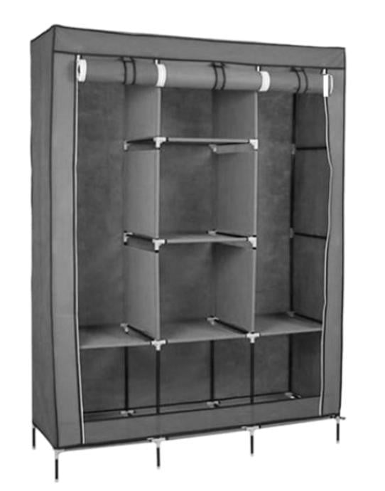 Тканинна шафа розкладна Stenson R93320 130х45х175 см Сірий (27457325)