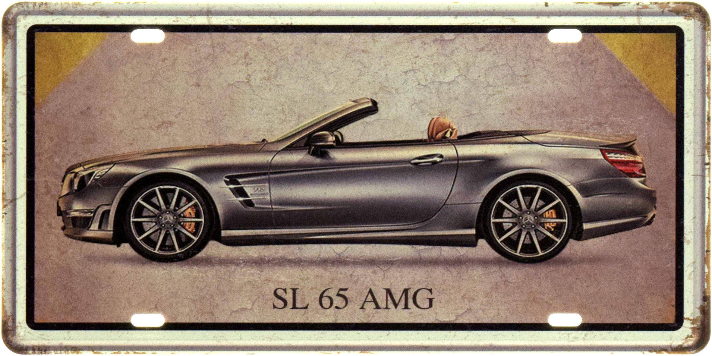 Табличка металлическая "Mercedes-Benz SL 65 AMG" 15x30 см (ms-104626)
