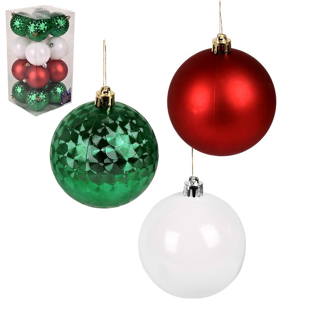 Елочные шарики 8 см 16 шт. (9791) - фото 1 Елочные шарики 8 см 16 шт. (9791) - фото 1