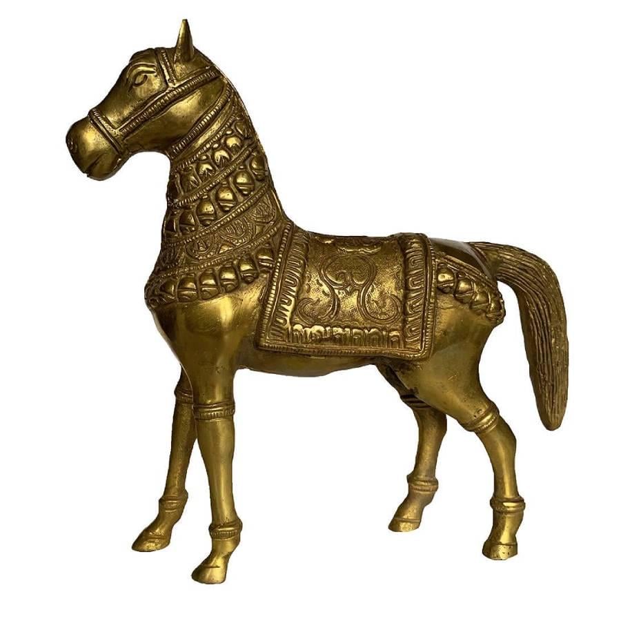 Статуэтка Конь Silk Route Golden horse 20х21,5х6 см латунь