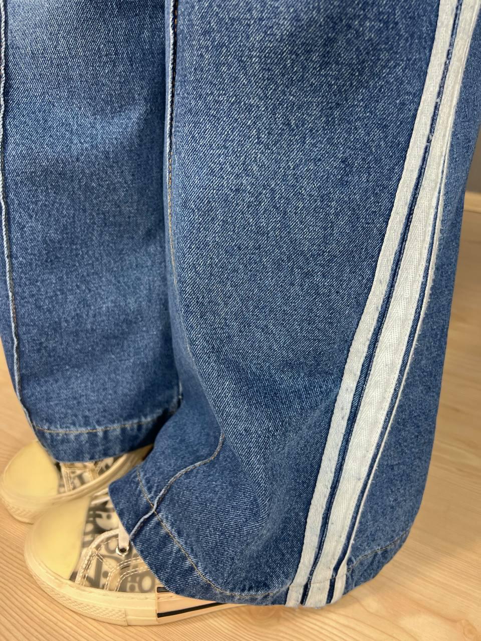 Джинсы женские Vonnavi 413-240 палаццо с лампасами пояс резинка шнурок р. 28 Синий (2568) - фото 5 Джинсы женские Vonnavi 413-240 палаццо с лампасами пояс резинка шнурок р. 28 Синий (2568) - фото 5