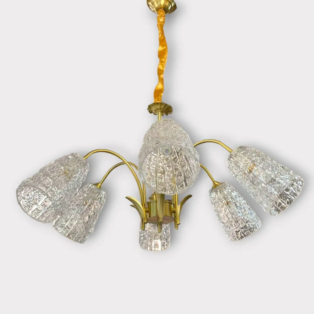 Люстра светодиодная Колокола 5016 на 6 плафонов Золотистый