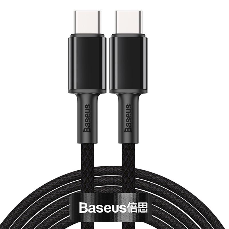 Кабель BASEUS Type-C на Type-C High Density Braided Fast Charging Data Cable 2 м 5A 100W Black