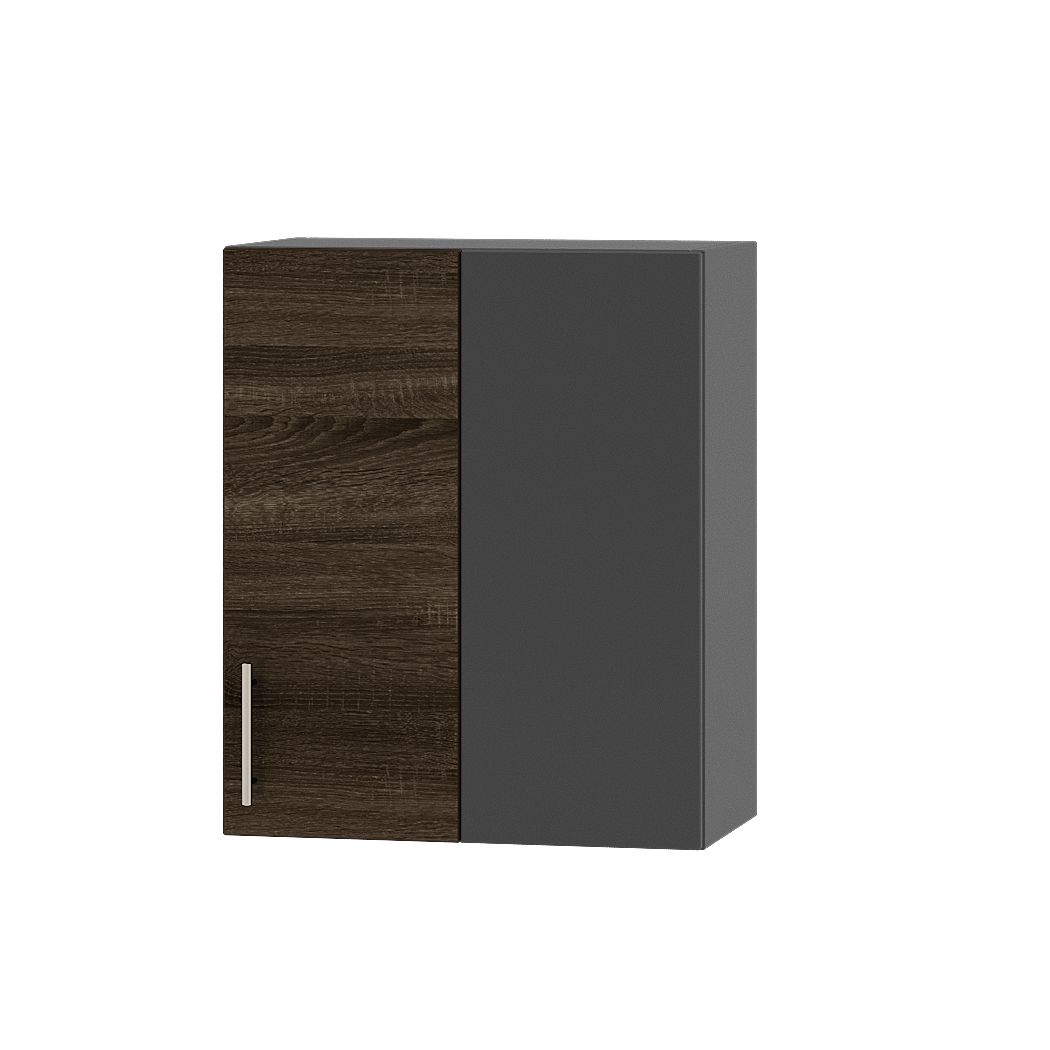 Шкаф верхний Эверест Оптима модуль Верх угловой В27-600 60х30х72 см Дуб Сонома Трюфель/Антрацит (06341)