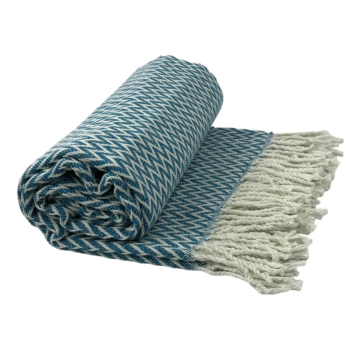 Плед бавовняний Vladi Valencia 3136 котон 50% 140х200 см Блакитний (8-6-4140683)