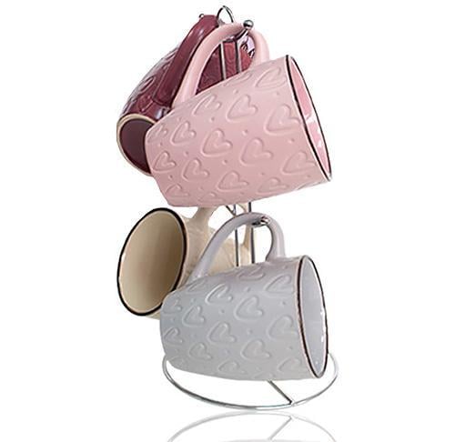 Набор кружок Heart на стойке 350 мл 4 шт.