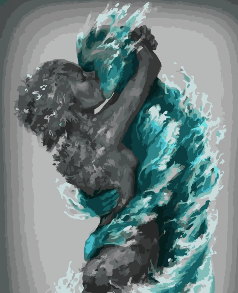 Картина по номерам Strateg Премиум Объем стихий с лаком и уровнем 40x50 см (SY6758)