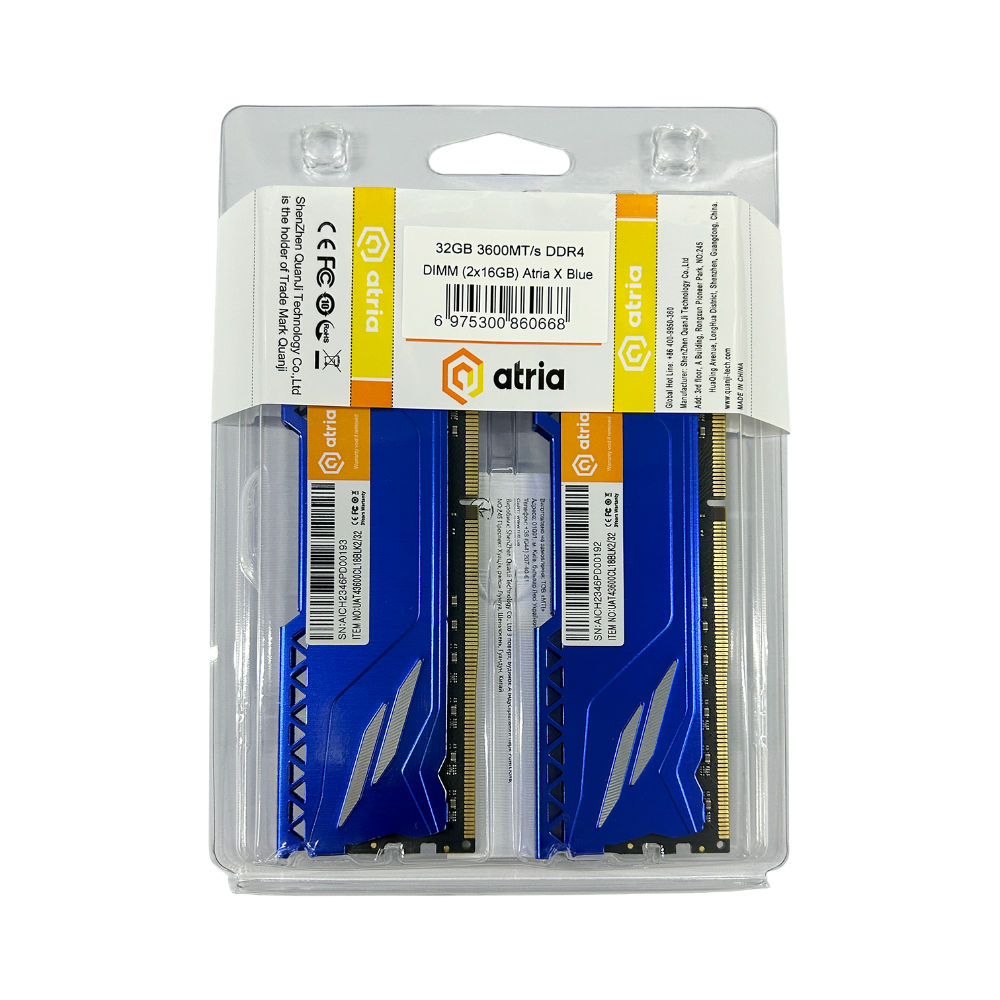 Оперативна пам'ять ATRIA Fly UAT43600CL18BLK2/32 DDR432 ГБ 3600 мГц для настільних ПК Blue (13827055) - фото 3