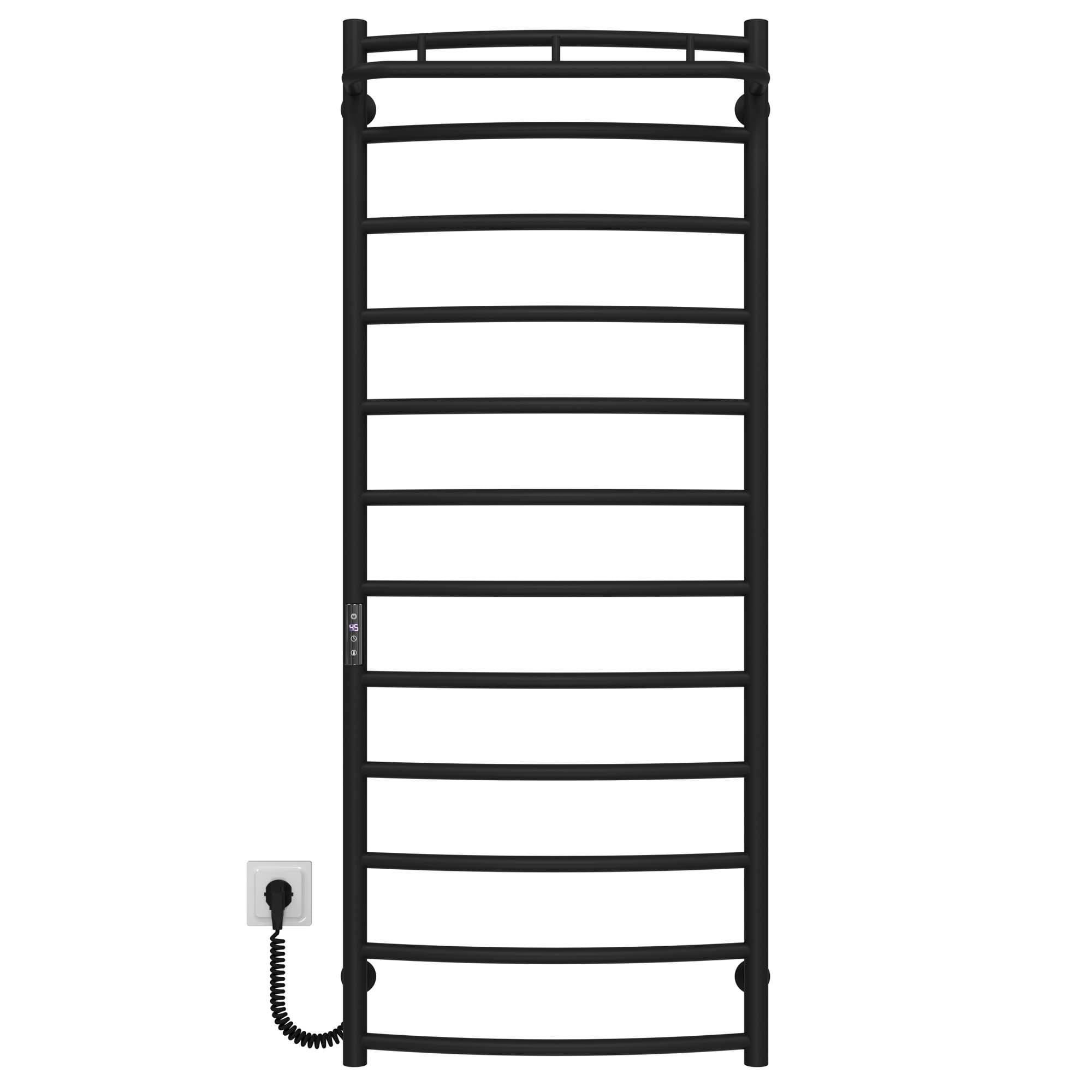 Полотенцесушитель электрический Deffi Классик N П12 JD03 левое подключение нержавеющая сталь 500x1300 мм Черный (C.KN.130.50.12.EBL1)