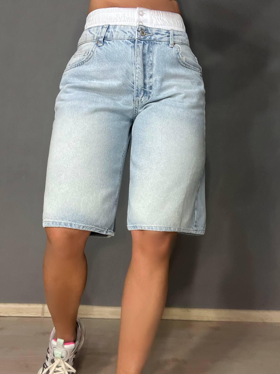 Шорты женские джинсовые Its'Basic 3357 бермуды средняя длина р. 38 Голубой (3978)