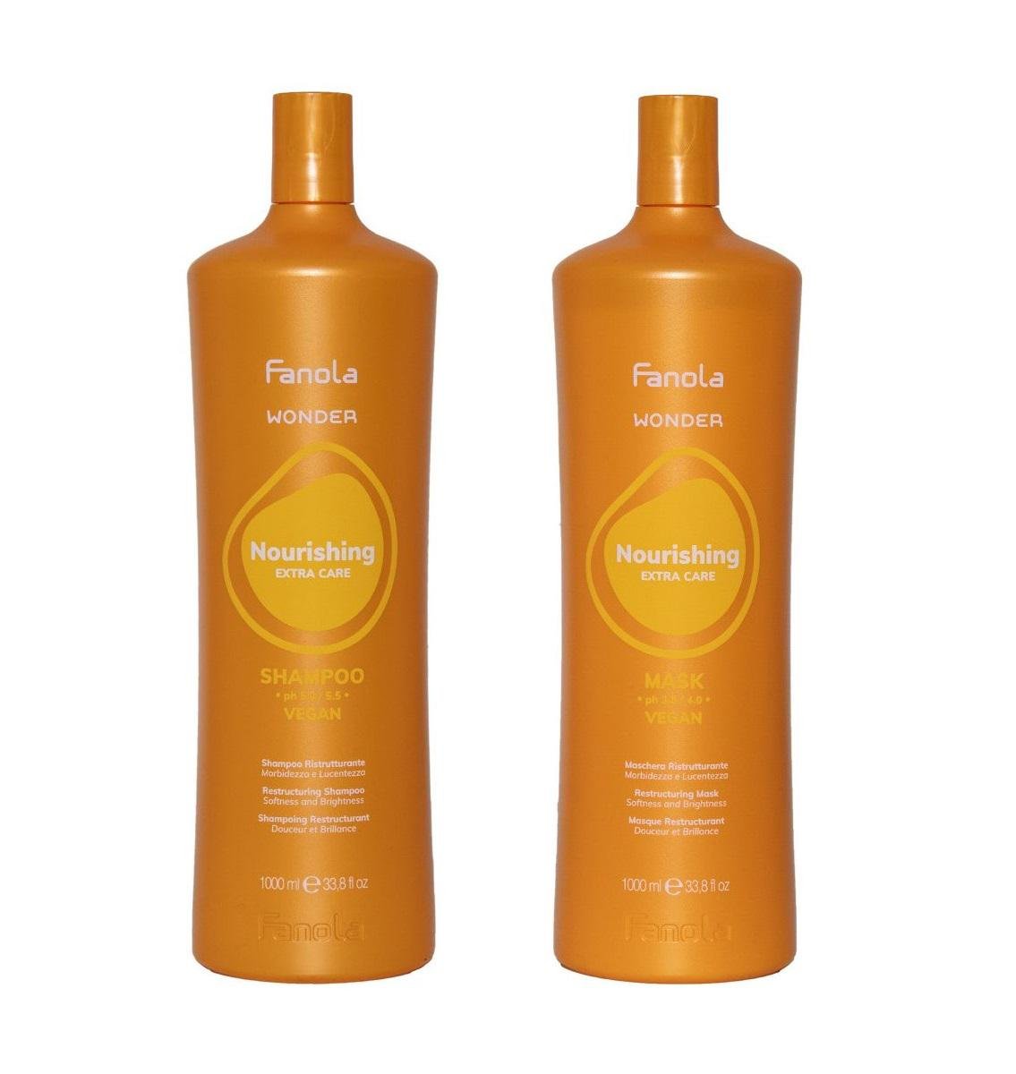 Набір для сухого волосся професійний Fanola Nourishing Wonder шампунь 1000 мл/маска 1000 мл (77679)