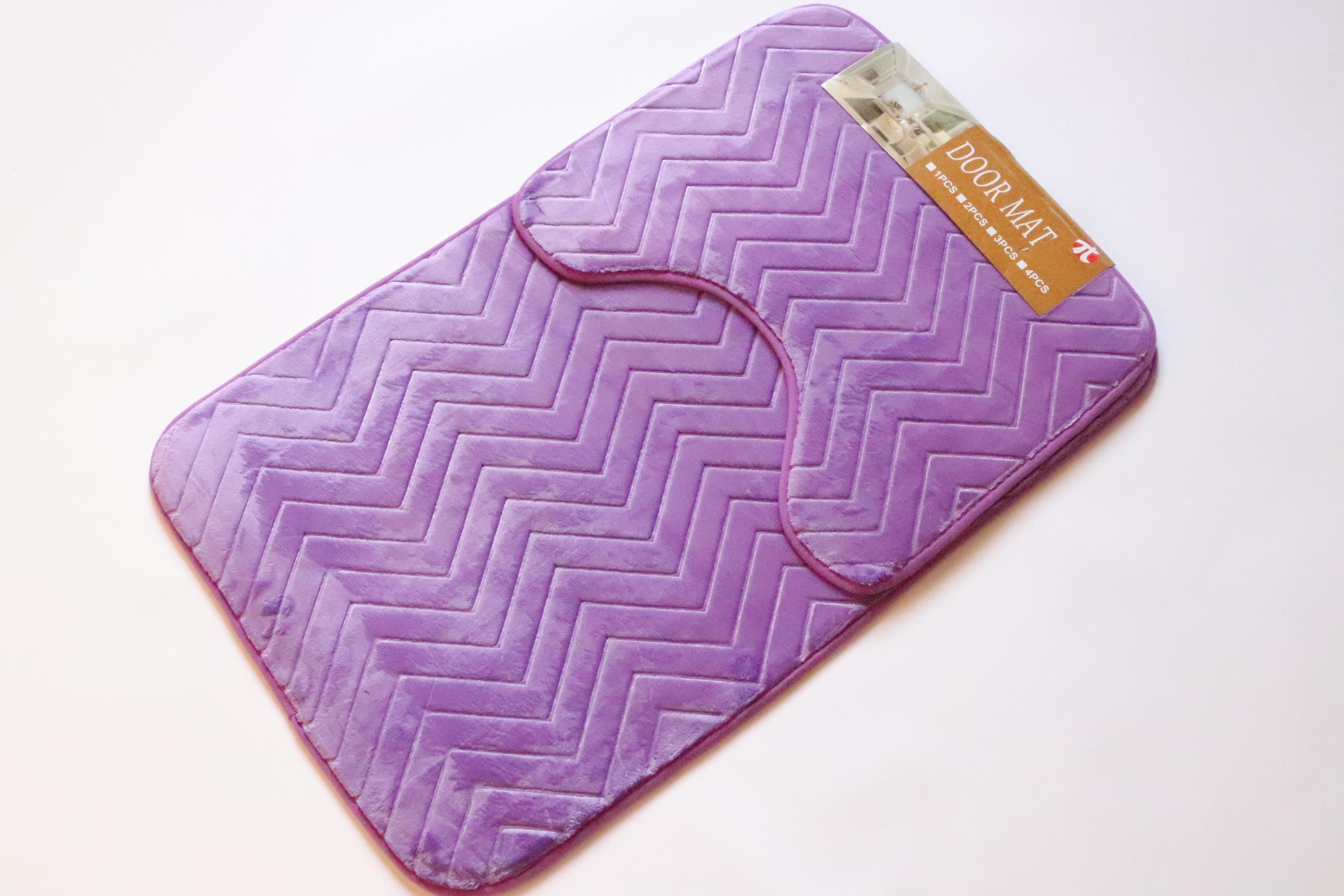 Набор ковриков для ванной и туалета из микрофибры 80x50/40x50 см (3843 violet)