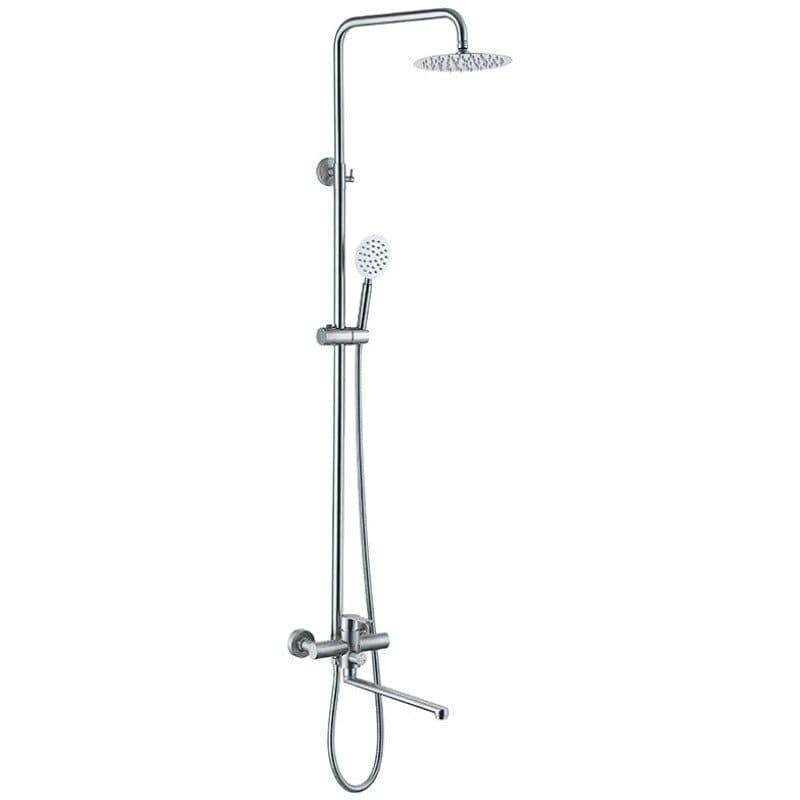 Душевая система Zerix DAX-006-J с изливом нержавеющая сталь 35 см Сатин (ZX4828)