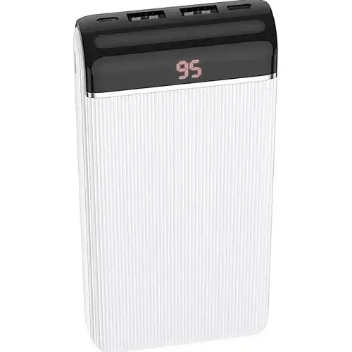 Батарея портативна Hoco J59A Famous Micro/Lightning/Type-C LCD 20000 mAh White Батарея портативна Hoco J59A Famous Micro/Lightning/Type-C LCD 20000 mAh White