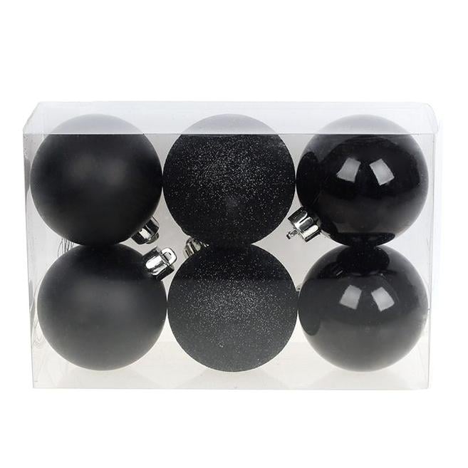 Набор пластиковых новогодних шаров Flora 6 шт. D-6 см (12421)