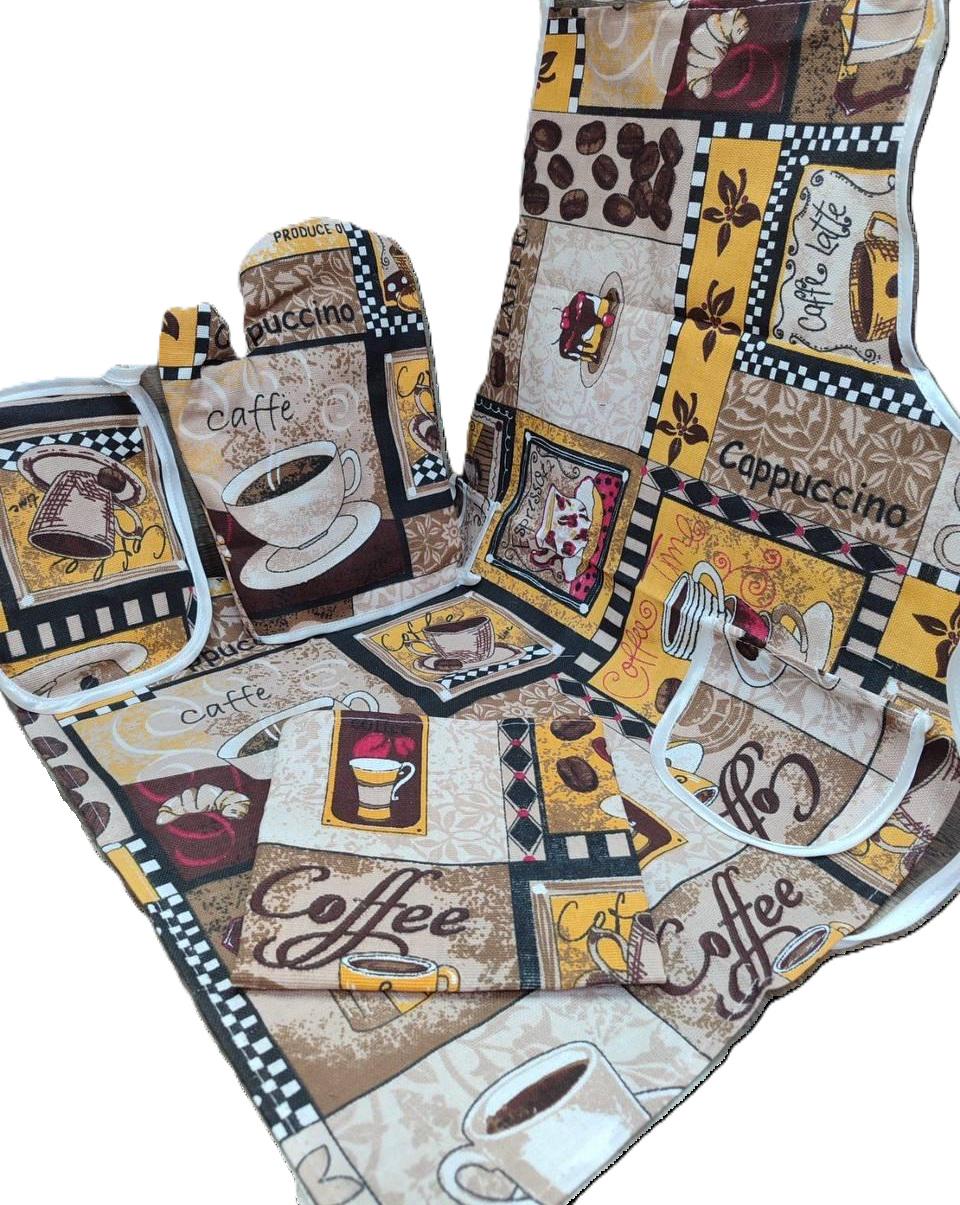 Набор для кухни фартук/прихватка/перчатка Коричневый (Д-fartuh0014) - фото 2 Набор для кухни фартук/прихватка/перчатка Коричневый (Д-fartuh0014) - фото 2