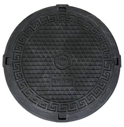 Люк канализационный полимерпесчаный ВОЮС Мексика В125 12,5 т Черный (voys71)