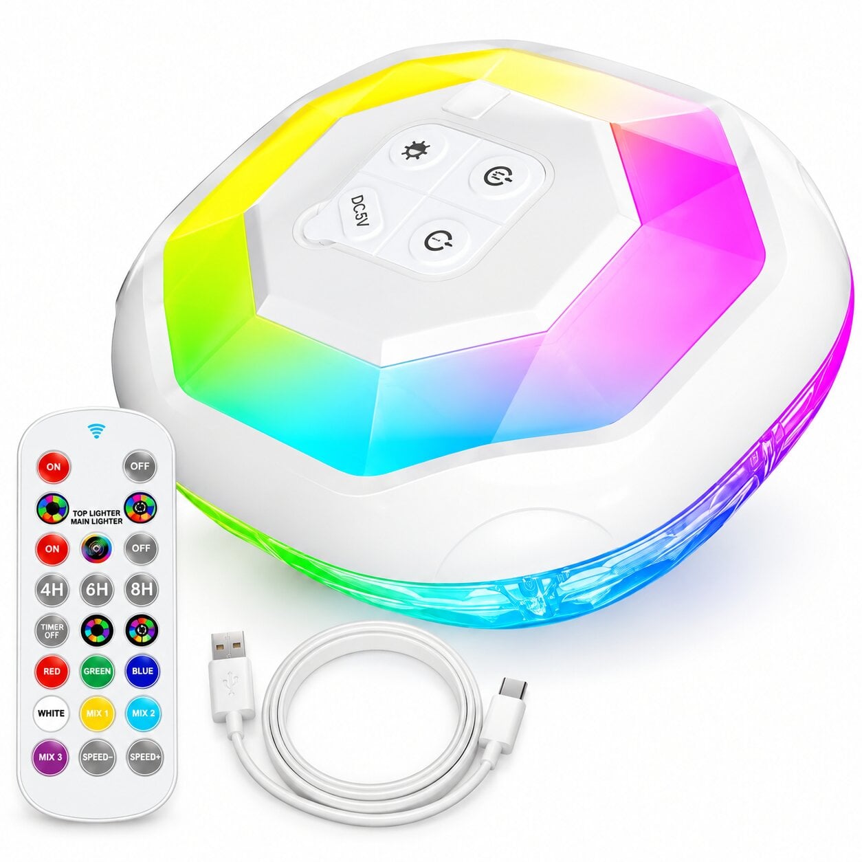 Светильник LED для бассейна плавающий DeeprBetter 1601L RGB-проектор 16 режимов 9000 мАч IP68 пульт ДУ (SKU-580)
