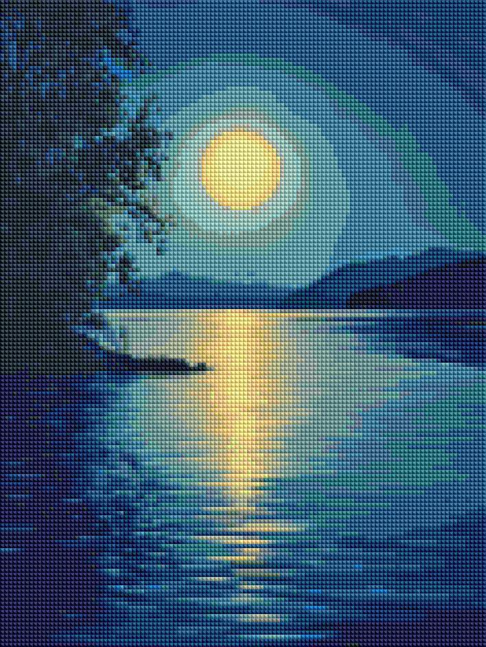 Алмазная мозаика Brushme Лунная синевая 30x40 см (DRBS1252)