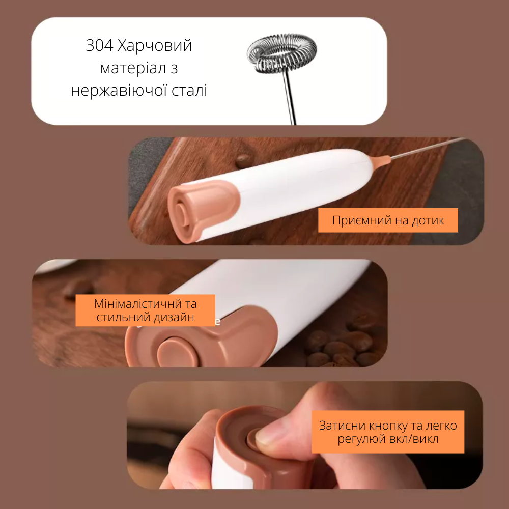 Капучинатор Schwarz&Mayer на батарейках Белый (24350275) - фото 4