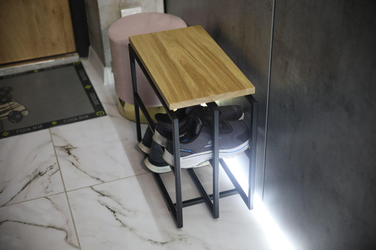 Банкетка для обуви Nova из дерева и металла Loft 40х25х45 см (ML-85.1) - фото 3 Банкетка для обуви Nova из дерева и металла Loft 40х25х45 см (ML-85.1) - фото 3