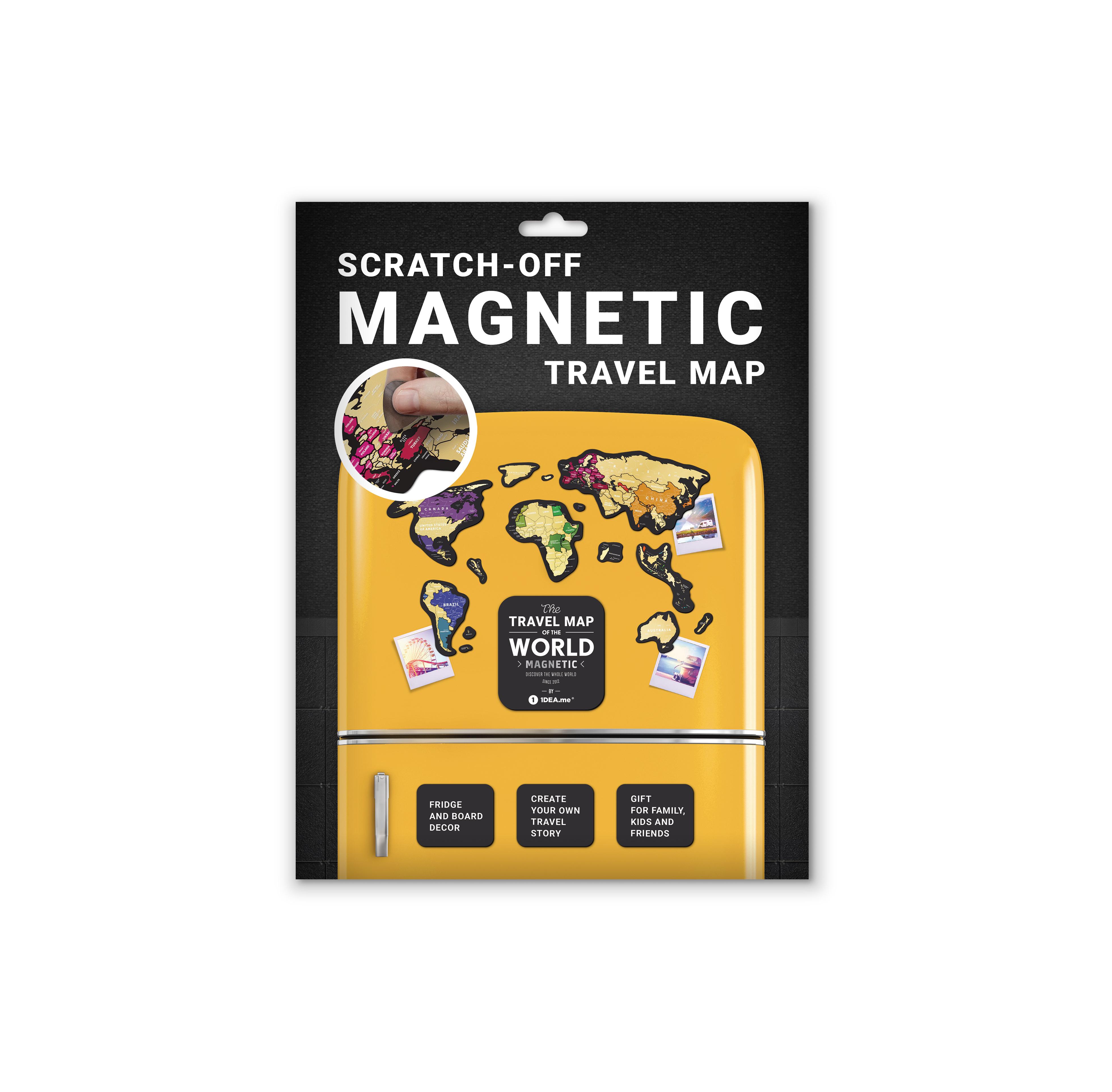 Скретч карта мира 1DEA.me Magnetic map на холодильник (MG)