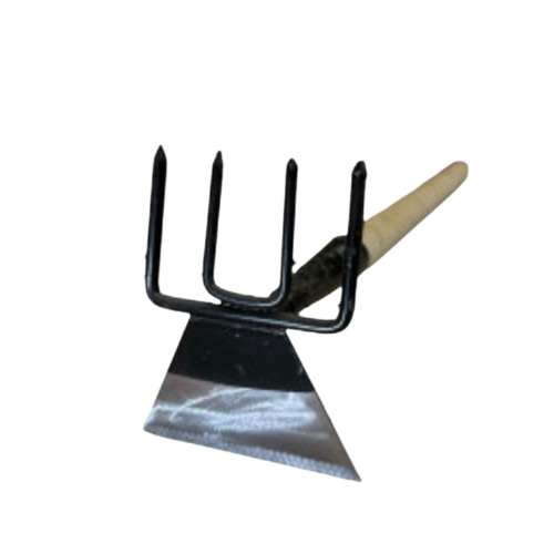 Сапа ЧС LUX 4 зуба з дерев'яною ручкою потовщена сталь (2591605997)