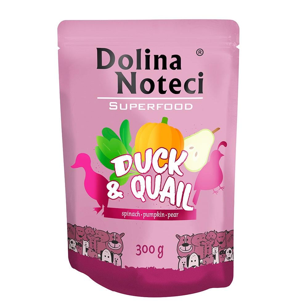 Корм влажный для собак всех пород Dolina Noteci Superfood с уткой и перепелом 300 г (1736659588)