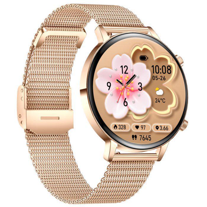 Смарт-часы женские Smart Flower X 2 ремешки из стали 25,6 см Золотой (150-96-2267)