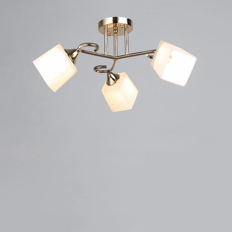 Люстра потолочная лофт Light House SRS-16053/3 FG на три лампы Золото / Белый