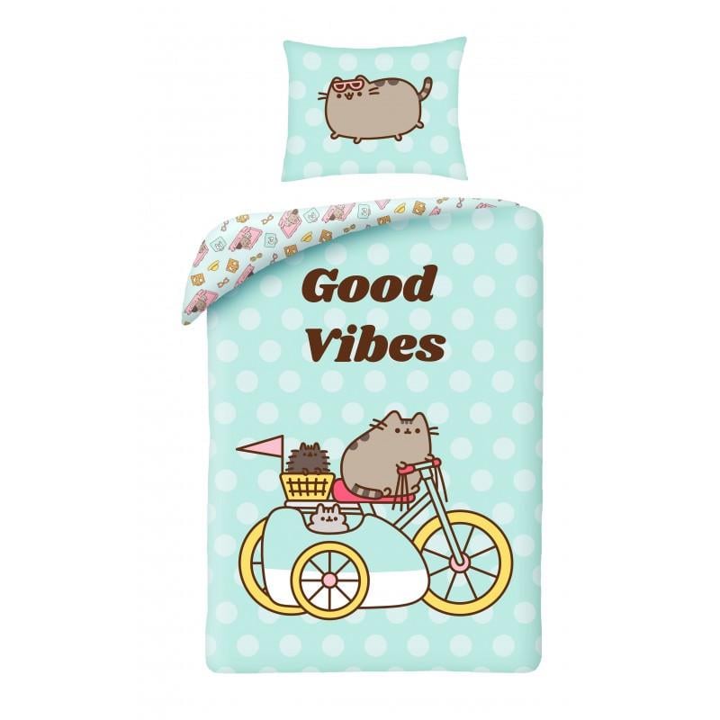 Комплект постільної білизни Halantex Pusheen Good Vibes кіт бавовна наволочка 70x90 см 140x200 см