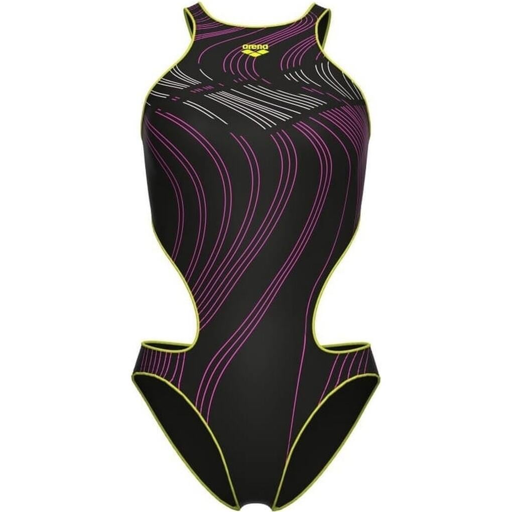 Купальник слитный женский Arena ONE STREAM SWIMSUIT р. 38 Черно-розово-желтый (008953-560)