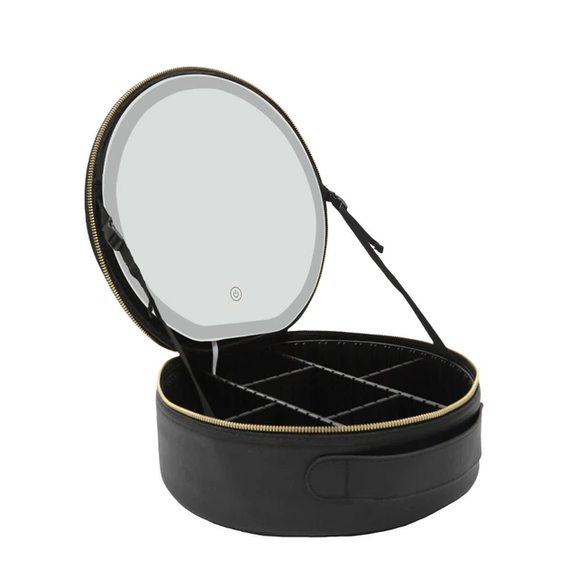 Косметичка органайзер дорожная с LED зеркалом 29х28х11 см (2905643072)