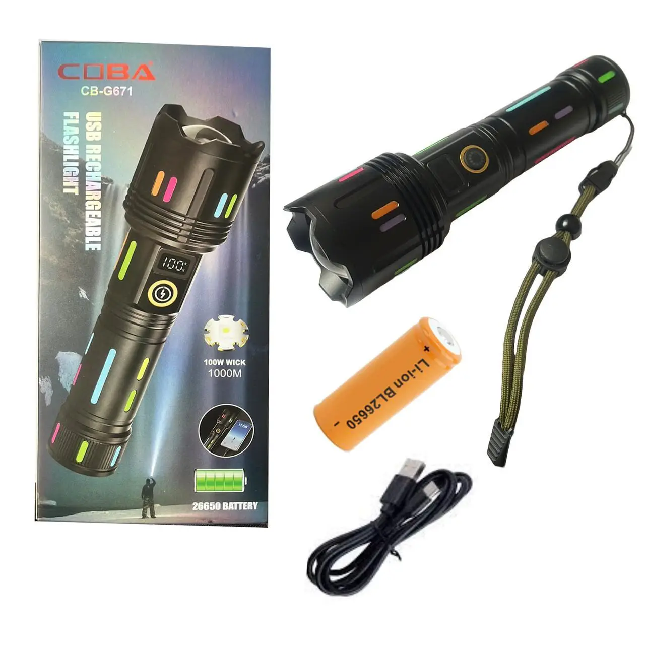 Ліхтар Night Vision G671/G25 PM30-TG з лазерним діодом Power Bank/Zoom/Type-C акумулятор 26650/AAA (ML-04991) - фото 3