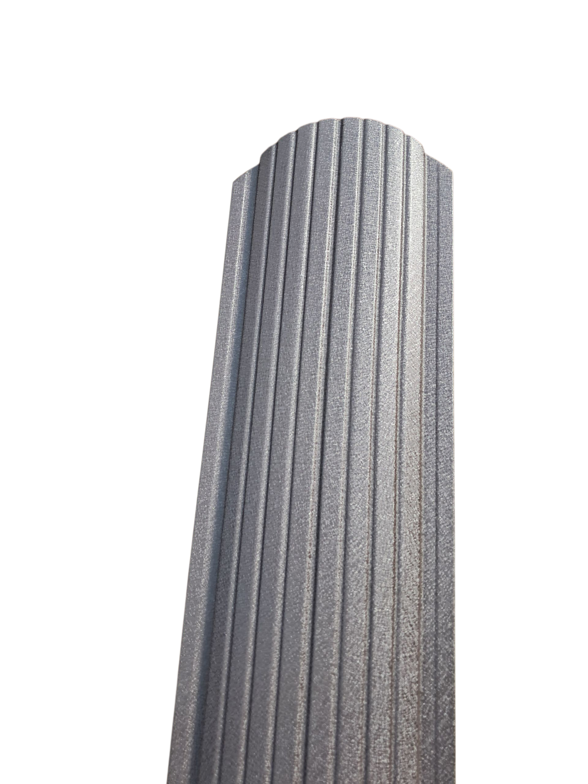 Штакетник металлический полукруглый усиленный двусторонний 8019 матовый (31951469)