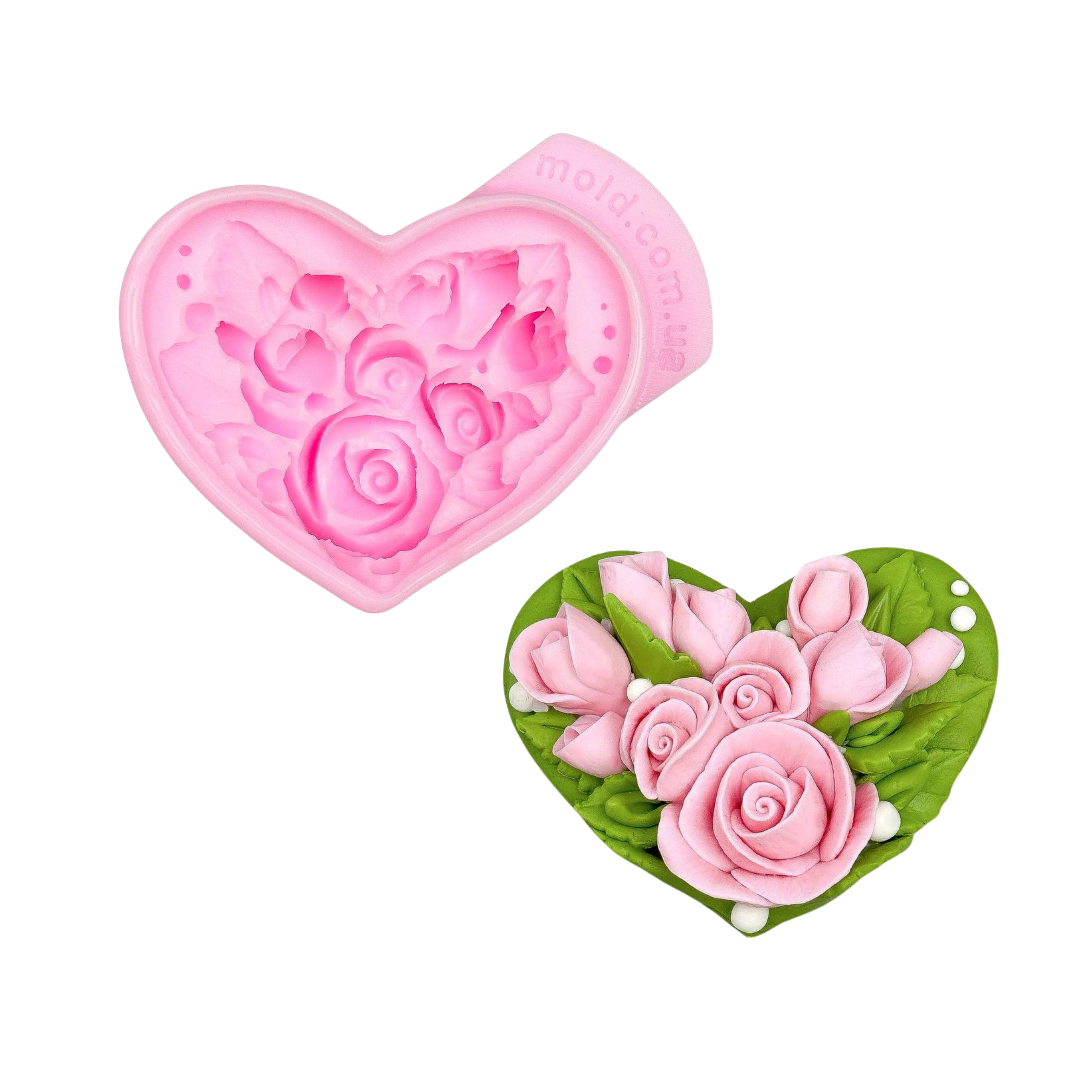 Молд силиконовый Сердце из роз (12747)