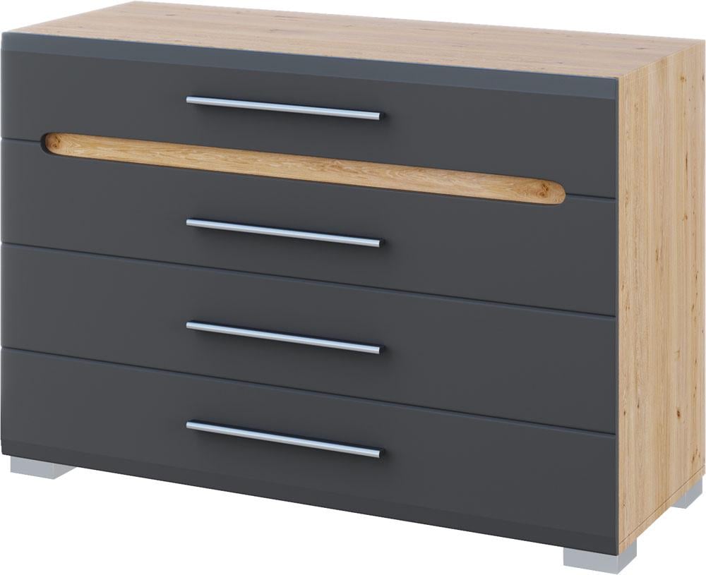 Комод Б'янко з 4 шухлядами Графіт (000-000-323) - фото 1 Комод Б'янко з 4 шухлядами Графіт (000-000-323) - фото 1