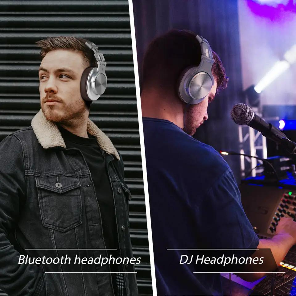 Навушники бездротові Накладні OneOdio A70 з мікрофоном Сірий (30469729) - фото 5