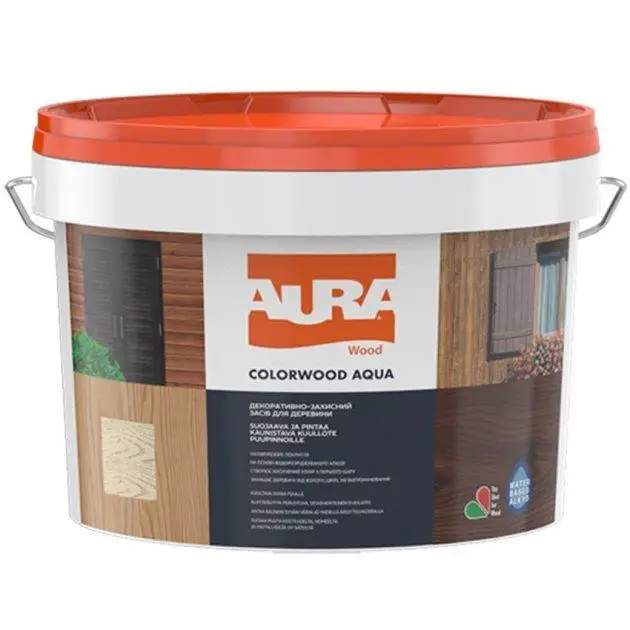 Лазурь-лак алкидно акриловый AURA COLORWOOD AQUA для древесины 2,7 л