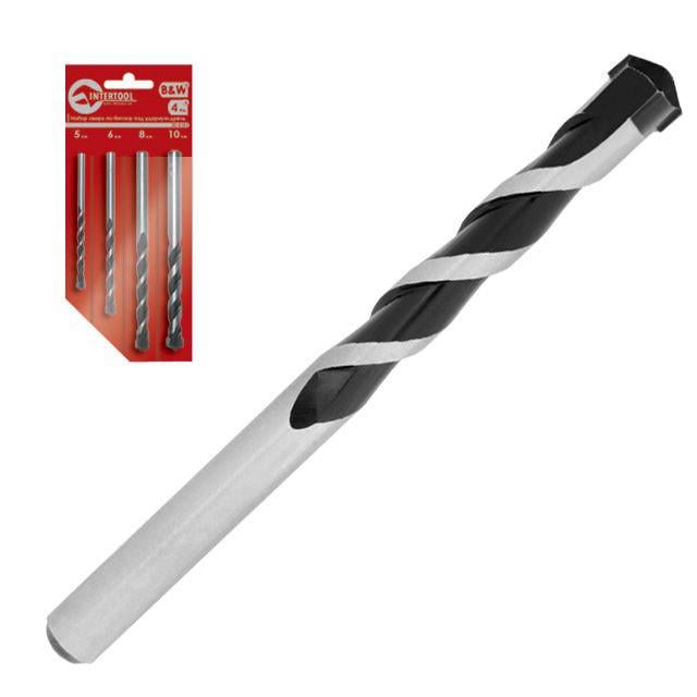 Набор сверл по бетону Intertool SD-0105 5/6/8/10 мм 4 шт. (110661)