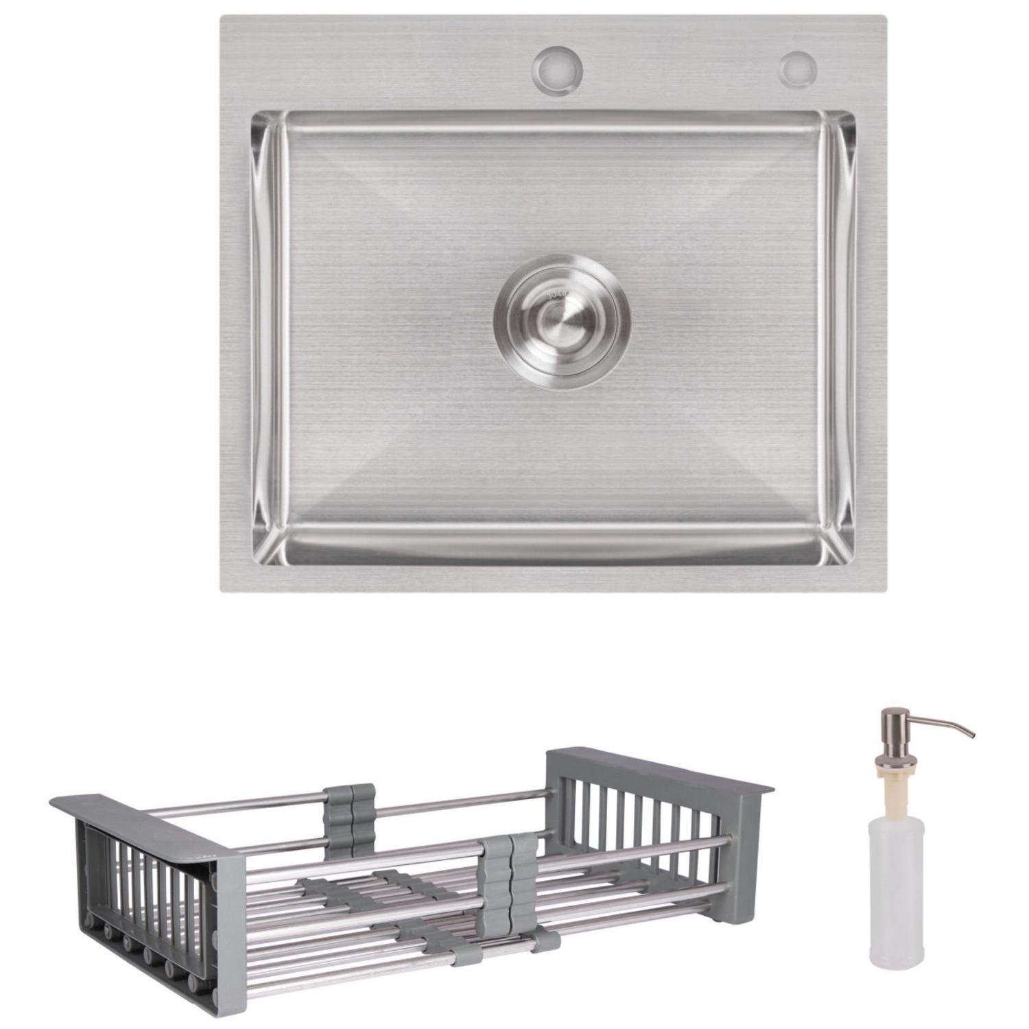 Мойка кухонная Lidz нержавеющая сталь LDH5045BRU3538347517 прямоугольная 1 мм 500x450 мм (239624)