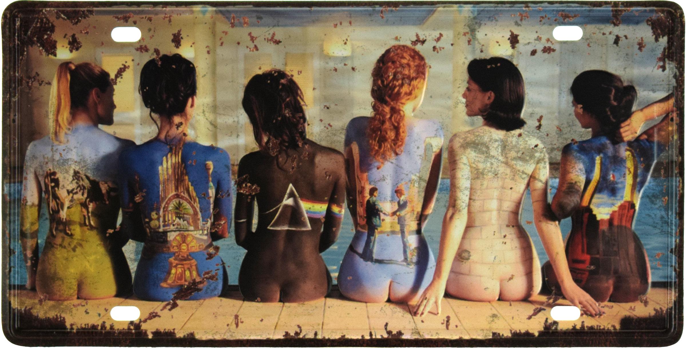 Табличка металлическая Pink Floyd Back Catalogue 15x30 см