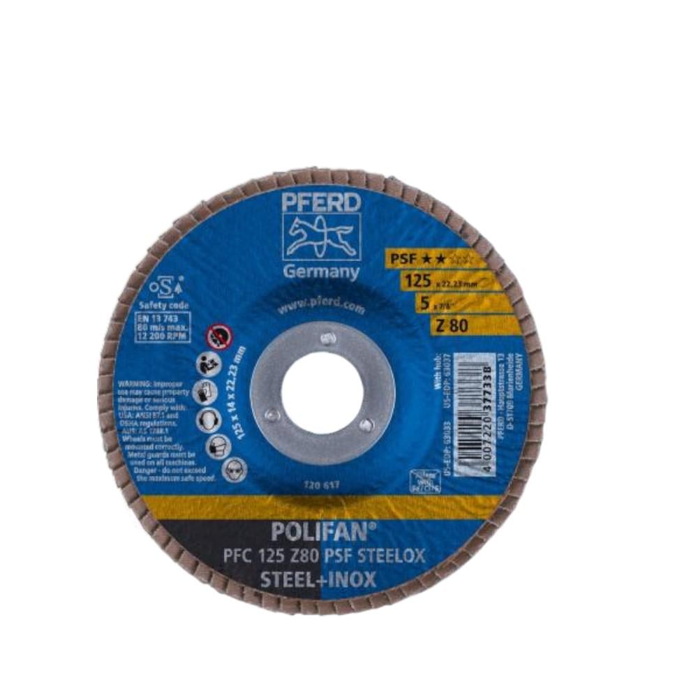 Круг шліфувальний пелюстковий PFERD PFС 125 Z80 PSF STEELOX для обробки нержавіючої сталі (67768125)
